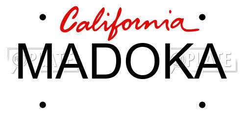 MADOKA California License Plate