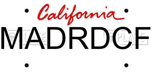 MADRDCF California License Plate