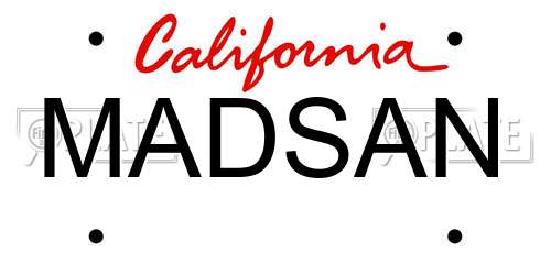 MADSAN California License Plate