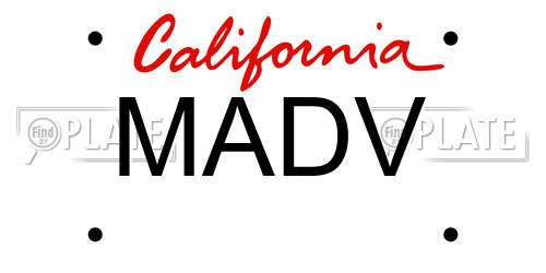 MADV California License Plate