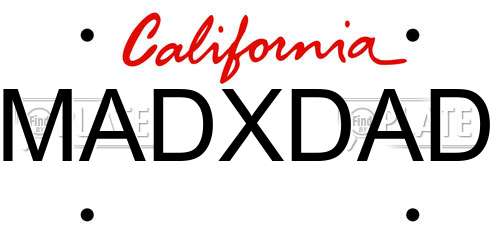 MADXDAD California License Plate