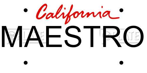 MAESTRO California License Plate