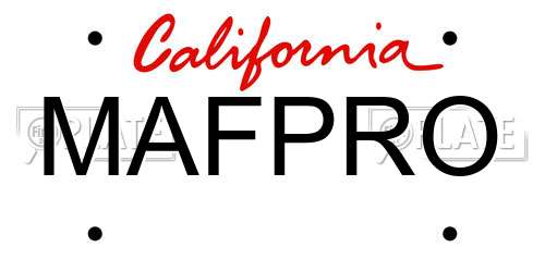 MAFPRO California License Plate