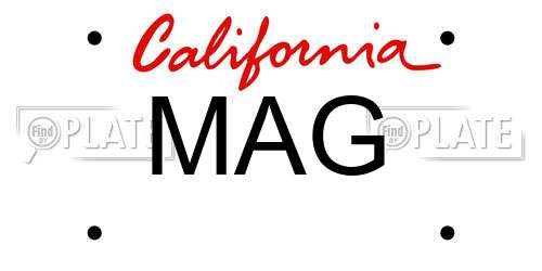MAG California License Plate