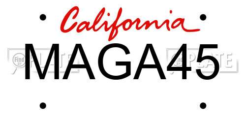 MAGA45 California License Plate