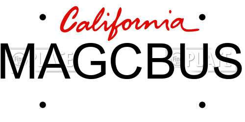 MAGCBUS California License Plate