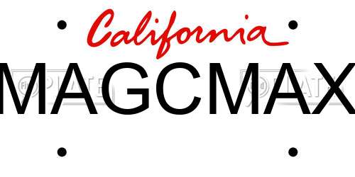 MAGCMAX California License Plate