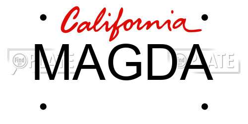 MAGDA California License Plate