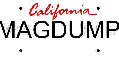 MAGDUMP California License Plate