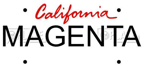MAGENTA California License Plate