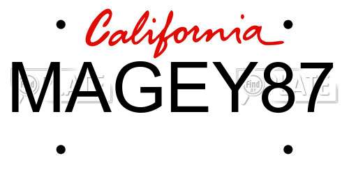 MAGEY87 California License Plate