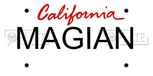 MAGIAN California License Plate