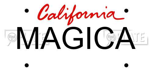 MAGICA California License Plate