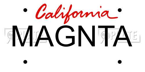 MAGNTA California License Plate