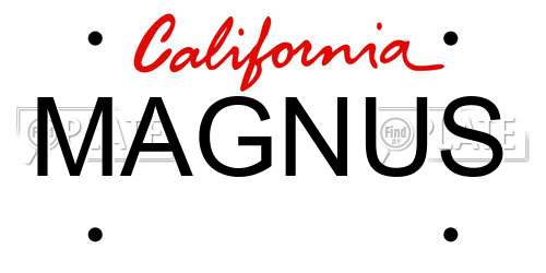 MAGNUS California License Plate