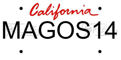 MAGOS14 California License Plate