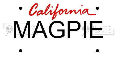 MAGPIE California License Plate