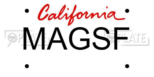 MAGSF California License Plate