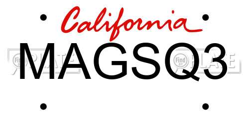 MAGSQ3 California License Plate