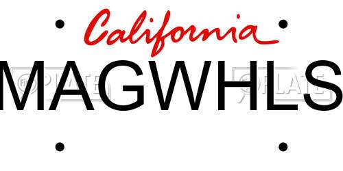 MAGWHLS California License Plate