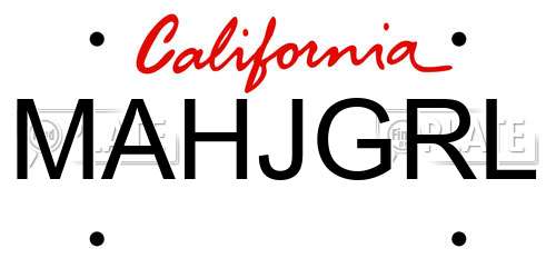 MAHJGRL California License Plate