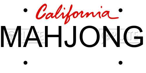 MAHJONG California License Plate