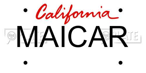 MAICAR California License Plate