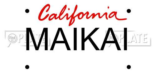 MAIKAI California License Plate