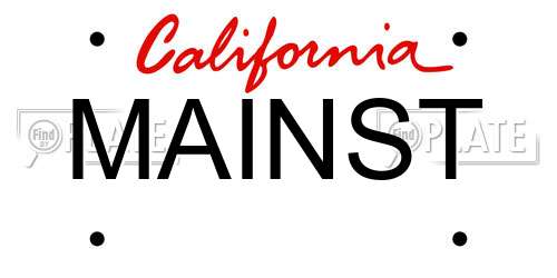 MAINST California License Plate