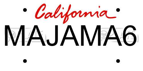 MAJAMA6 California License Plate