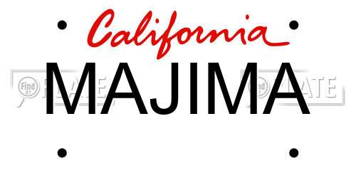 MAJIMA California License Plate