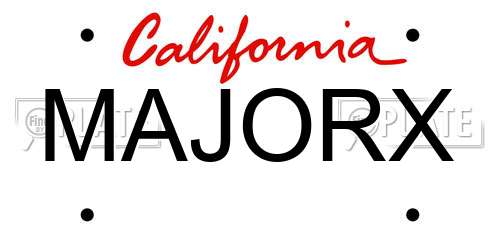MAJORX California License Plate
