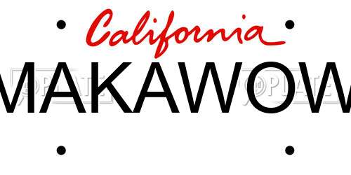 MAKAWOW California License Plate