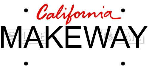 MAKEWAY California License Plate