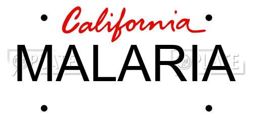 MALARIA California License Plate