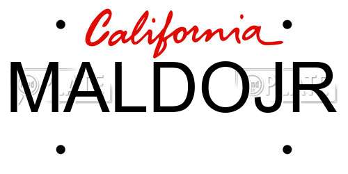 MALDOJR California License Plate
