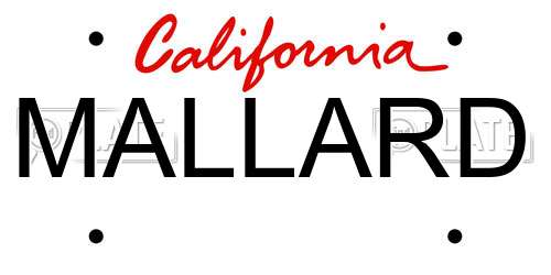 MALLARD California License Plate