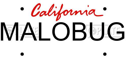 MALOBUG California License Plate