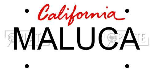 MALUCA California License Plate