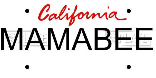MAMABEE California License Plate