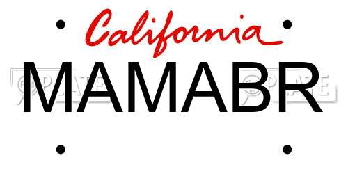 MAMABR California License Plate