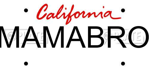 MAMABRO California License Plate