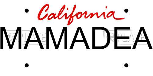 MAMADEA California License Plate