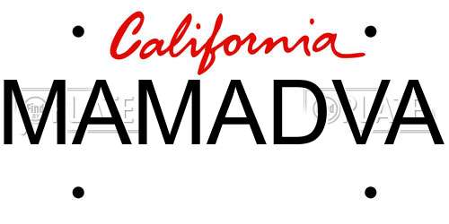 MAMADVA California License Plate