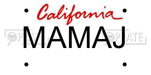 MAMAJ California License Plate