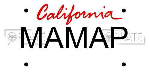 MAMAP California License Plate