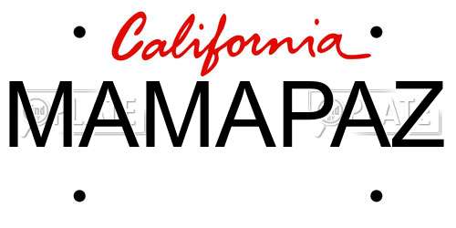 MAMAPAZ California License Plate