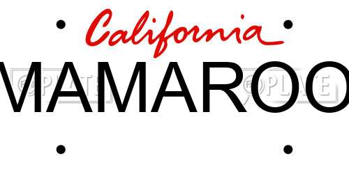 MAMAROO California License Plate