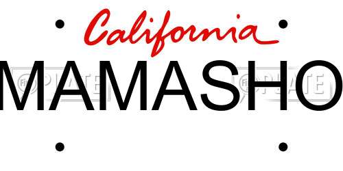 MAMASHO California License Plate