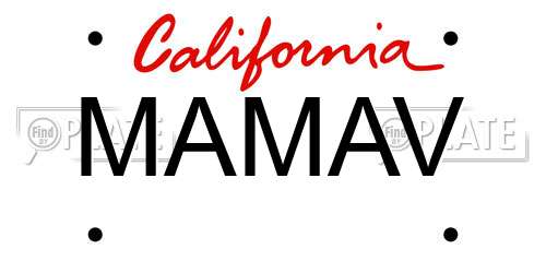 MAMAV California License Plate